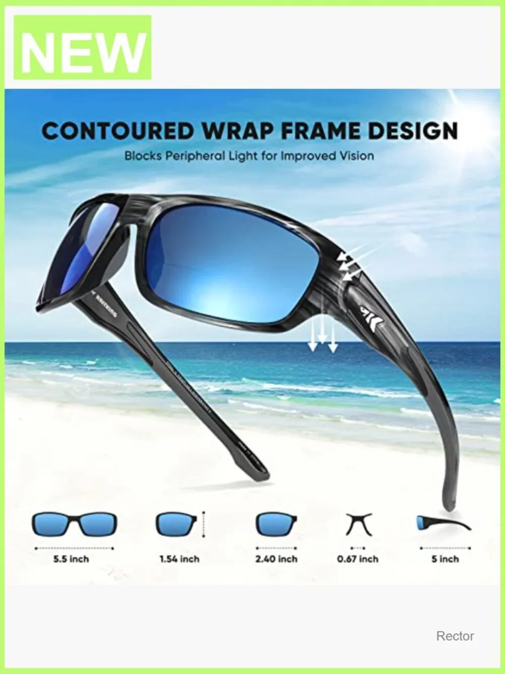 Bifocal Polarized Wrap Sport Sunglasses with Reading Magnification